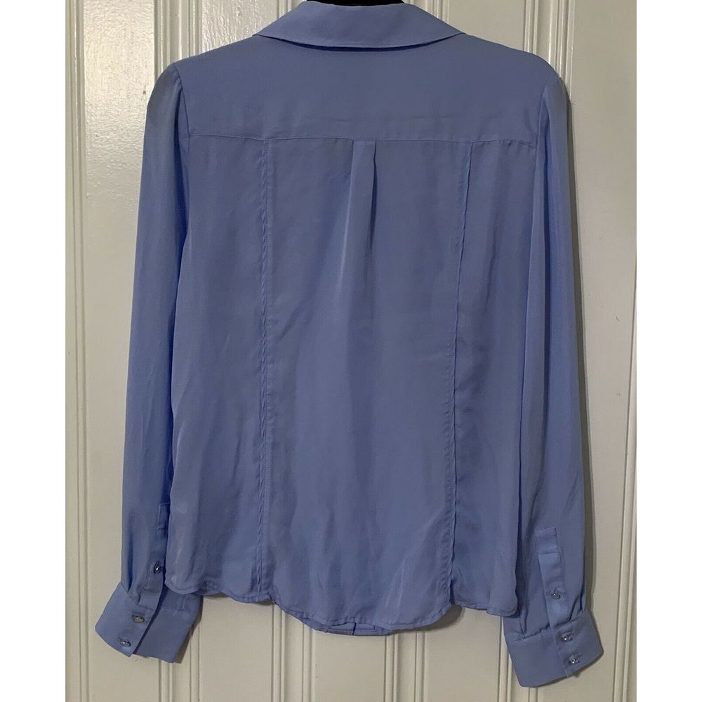 White House Black Market Sz 10 Silk Button Blouse - Picture 3 of 4